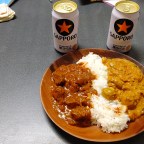 家族で食べれるビーフカレーとちょっと辛いマッシュルームマサラ　2/21